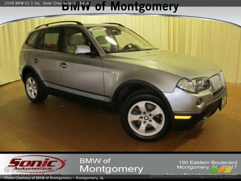 Silver Grey Metallic / Beige 2008 BMW X3 3.0si