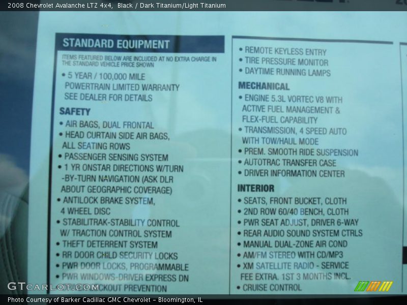 Black / Dark Titanium/Light Titanium 2008 Chevrolet Avalanche LTZ 4x4
