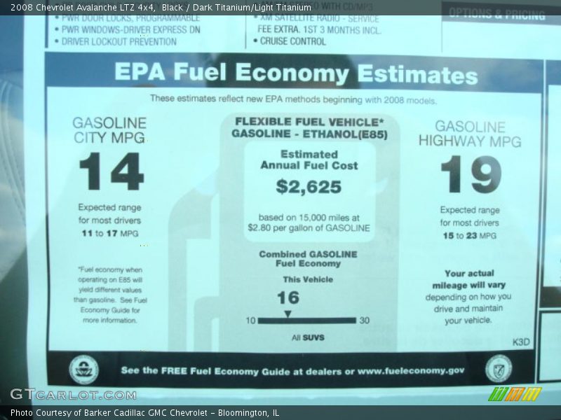 Black / Dark Titanium/Light Titanium 2008 Chevrolet Avalanche LTZ 4x4