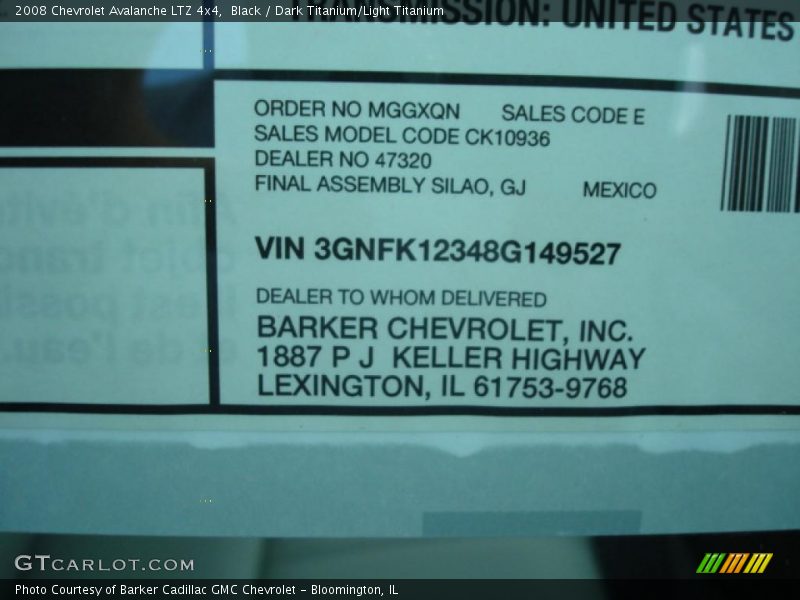 Black / Dark Titanium/Light Titanium 2008 Chevrolet Avalanche LTZ 4x4