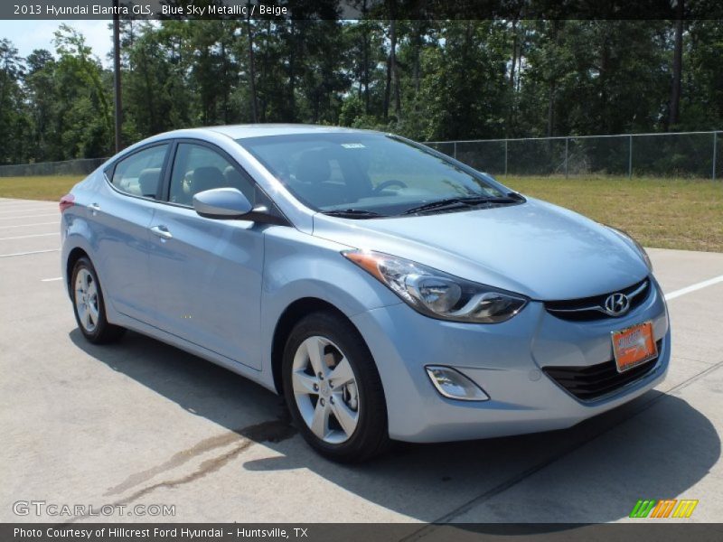 Blue Sky Metallic / Beige 2013 Hyundai Elantra GLS