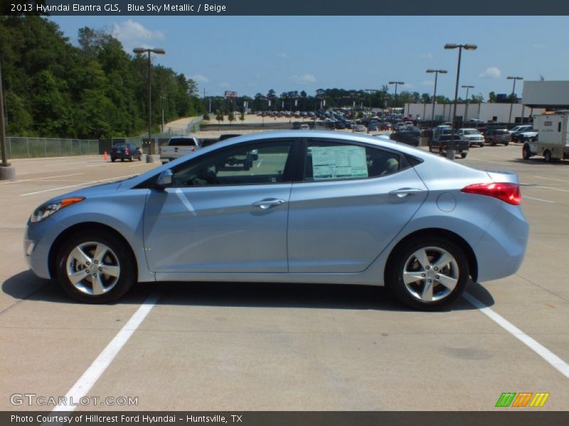 Blue Sky Metallic / Beige 2013 Hyundai Elantra GLS