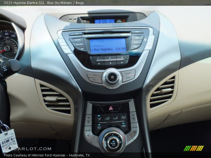 Blue Sky Metallic / Beige 2013 Hyundai Elantra GLS