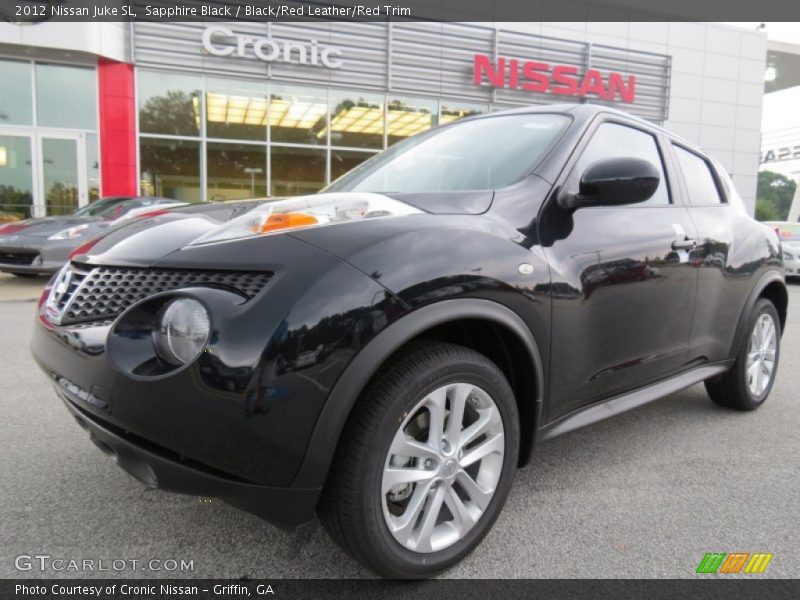 Sapphire Black / Black/Red Leather/Red Trim 2012 Nissan Juke SL