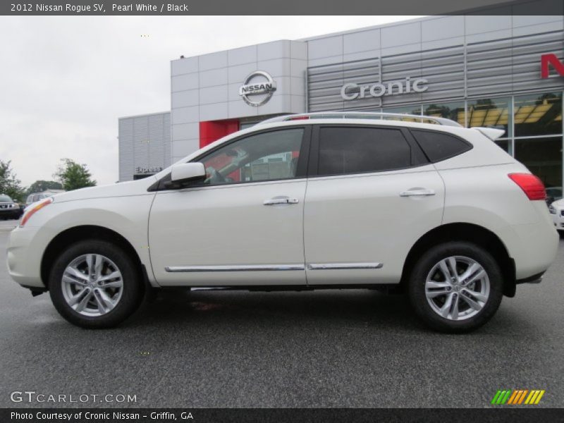 Pearl White / Black 2012 Nissan Rogue SV