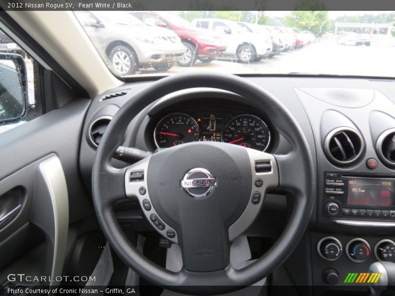 Pearl White / Black 2012 Nissan Rogue SV