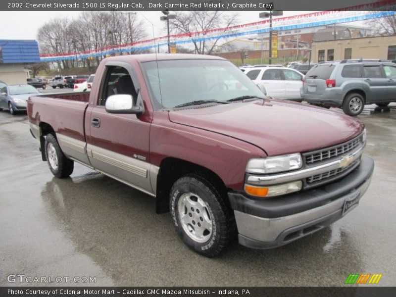 Dark Carmine Red Metallic / Graphite Gray 2002 Chevrolet Silverado 1500 LS Regular Cab