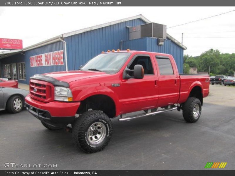 Red / Medium Flint 2003 Ford F350 Super Duty XLT Crew Cab 4x4