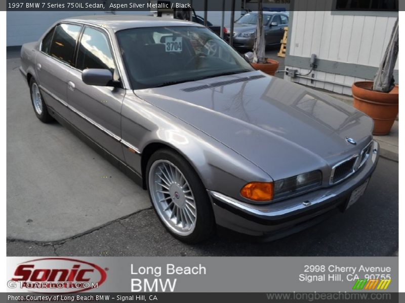 Aspen Silver Metallic / Black 1997 BMW 7 Series 750iL Sedan