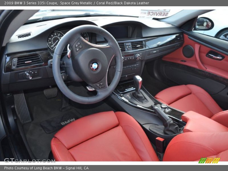 Space Grey Metallic / Coral Red/Black Dakota Leather 2009 BMW 3 Series 335i Coupe