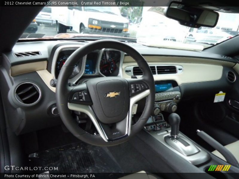 Crystal Red Tintcoat / Beige 2012 Chevrolet Camaro SS/RS Convertible