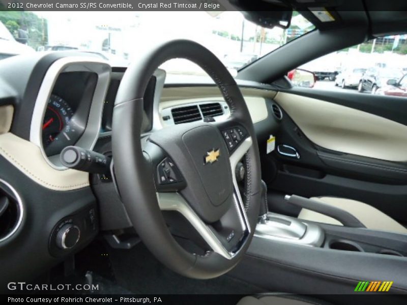 Crystal Red Tintcoat / Beige 2012 Chevrolet Camaro SS/RS Convertible