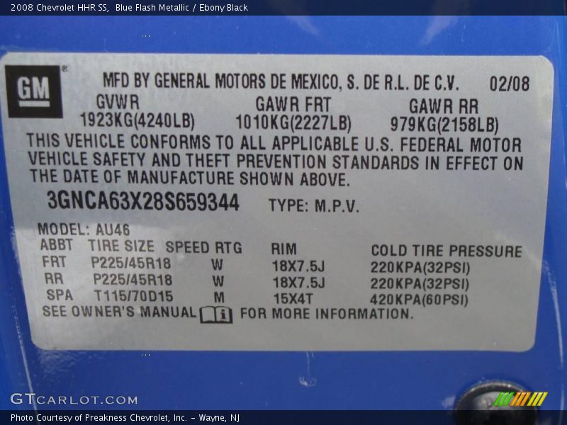 Blue Flash Metallic / Ebony Black 2008 Chevrolet HHR SS