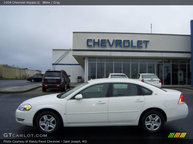 White / Gray 2008 Chevrolet Impala LS