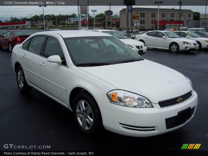 White / Gray 2008 Chevrolet Impala LS