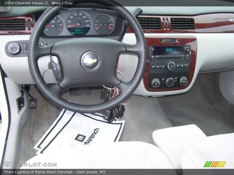 White / Gray 2008 Chevrolet Impala LS