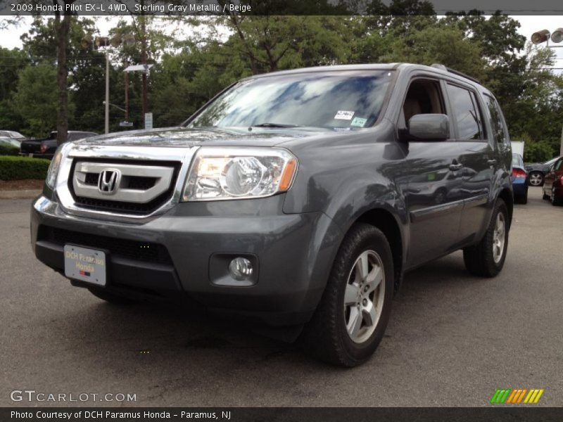 Sterling Gray Metallic / Beige 2009 Honda Pilot EX-L 4WD