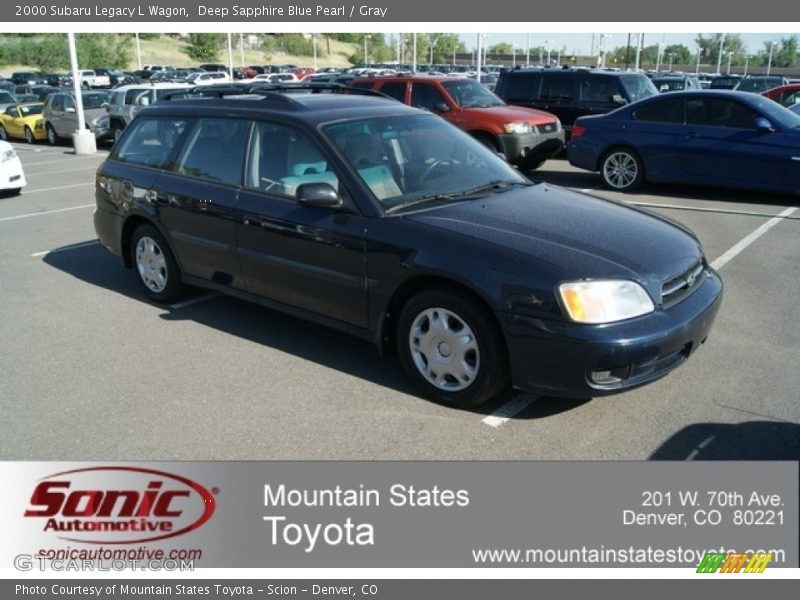 Deep Sapphire Blue Pearl / Gray 2000 Subaru Legacy L Wagon