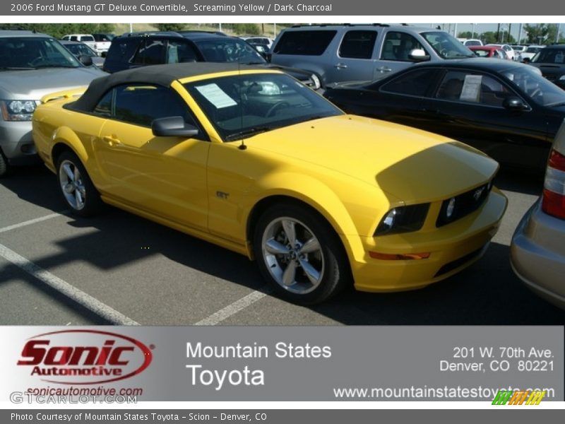 Screaming Yellow / Dark Charcoal 2006 Ford Mustang GT Deluxe Convertible