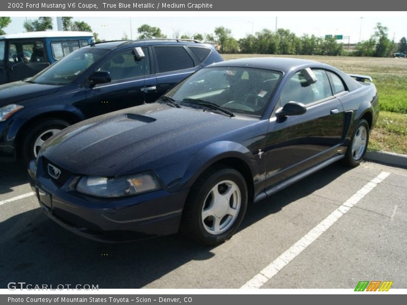 True Blue Metallic / Medium Graphite 2002 Ford Mustang V6 Coupe