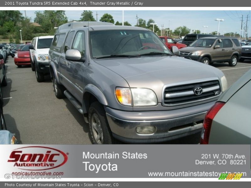 Thunder Gray Metallic / Gray 2001 Toyota Tundra SR5 Extended Cab 4x4
