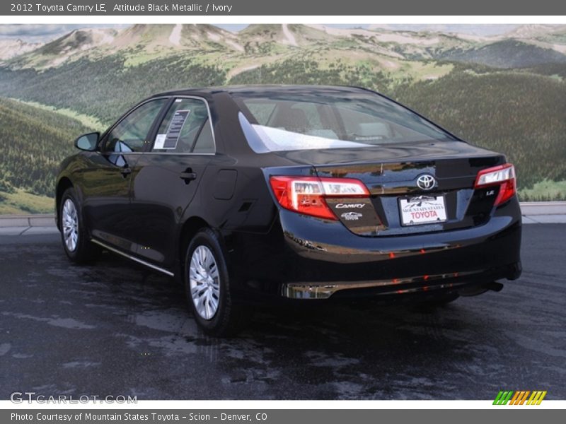 Attitude Black Metallic / Ivory 2012 Toyota Camry LE