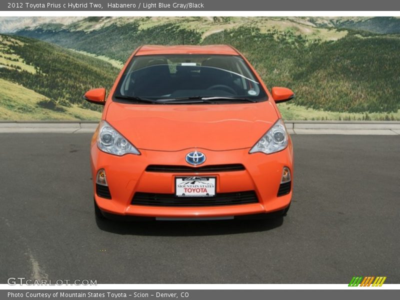 Habanero / Light Blue Gray/Black 2012 Toyota Prius c Hybrid Two