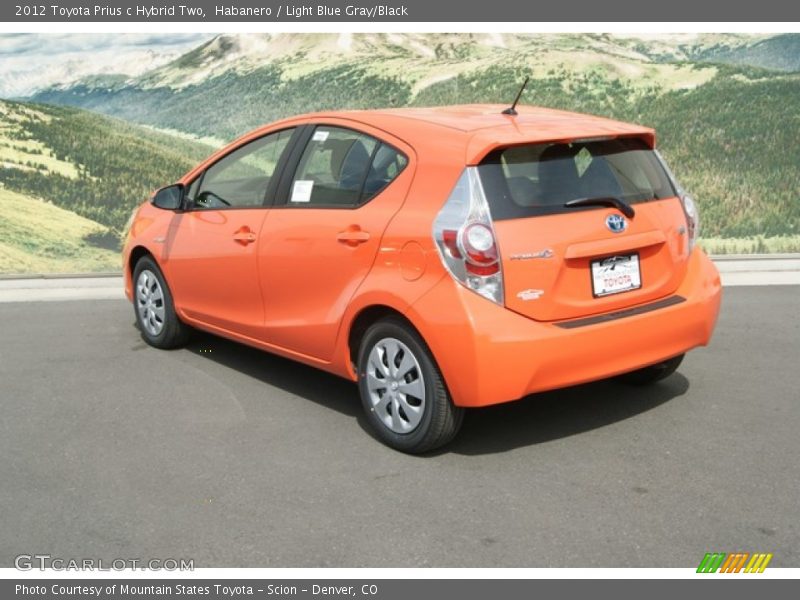 Habanero / Light Blue Gray/Black 2012 Toyota Prius c Hybrid Two