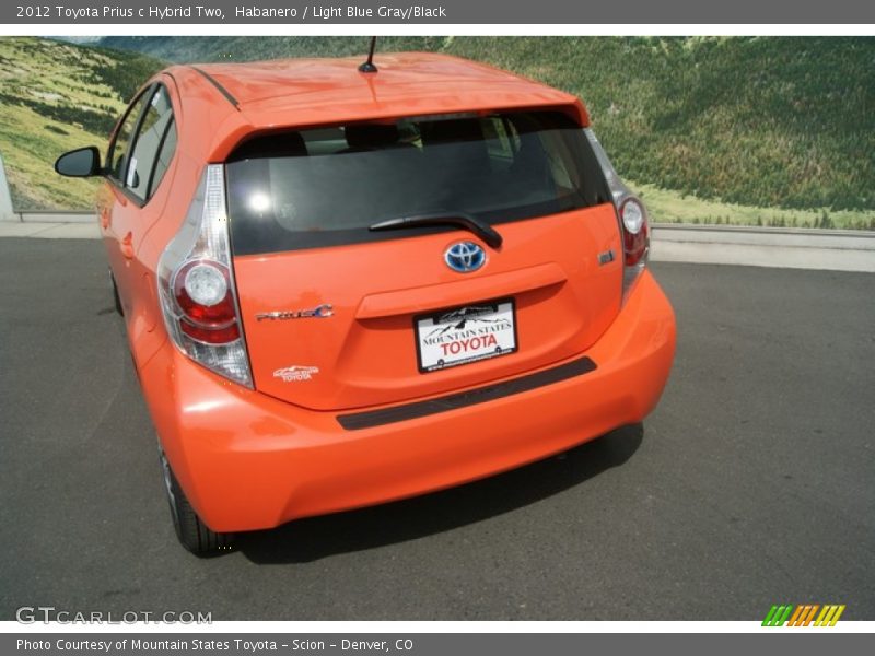 Habanero / Light Blue Gray/Black 2012 Toyota Prius c Hybrid Two