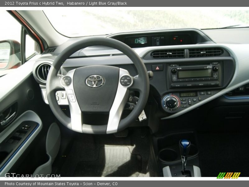 Dashboard of 2012 Prius c Hybrid Two