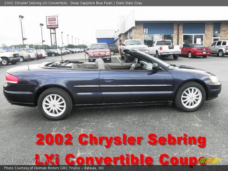 Deep Sapphire Blue Pearl / Dark Slate Gray 2002 Chrysler Sebring LXi Convertible