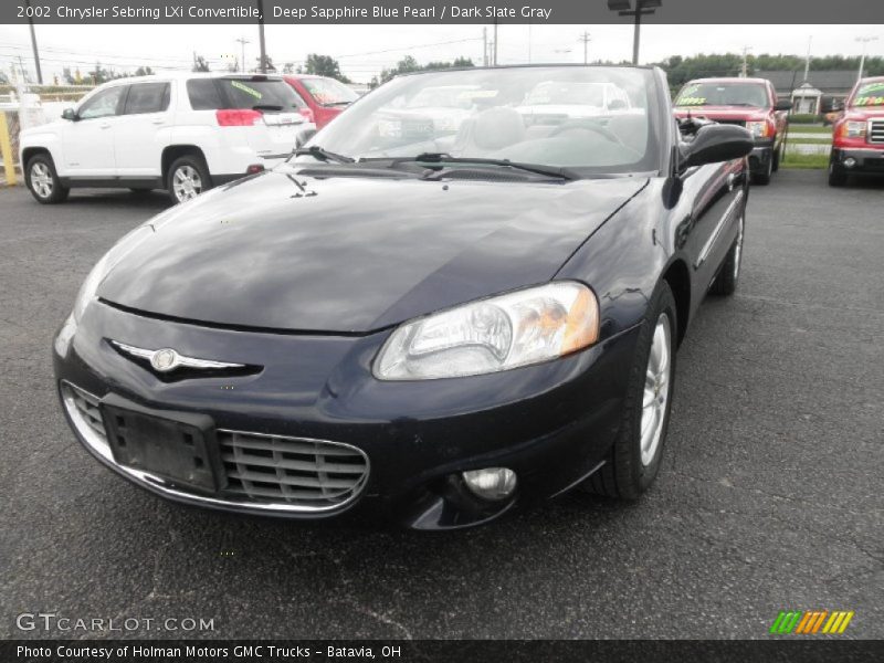 Deep Sapphire Blue Pearl / Dark Slate Gray 2002 Chrysler Sebring LXi Convertible