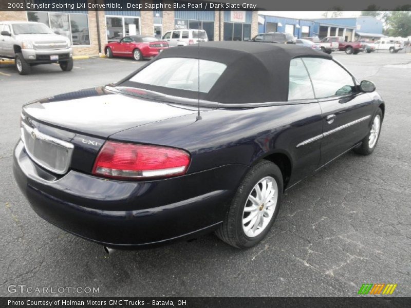 Deep Sapphire Blue Pearl / Dark Slate Gray 2002 Chrysler Sebring LXi Convertible