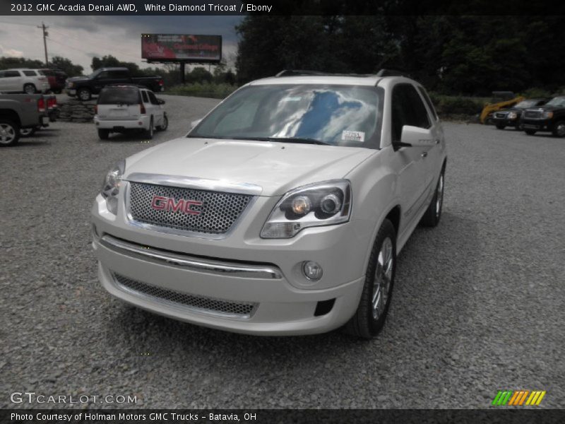 White Diamond Tricoat / Ebony 2012 GMC Acadia Denali AWD