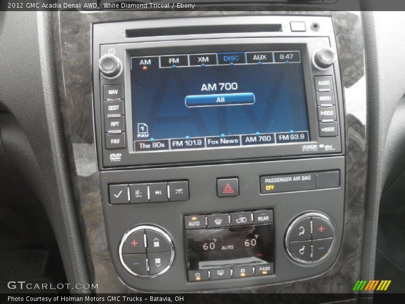 Controls of 2012 Acadia Denali AWD