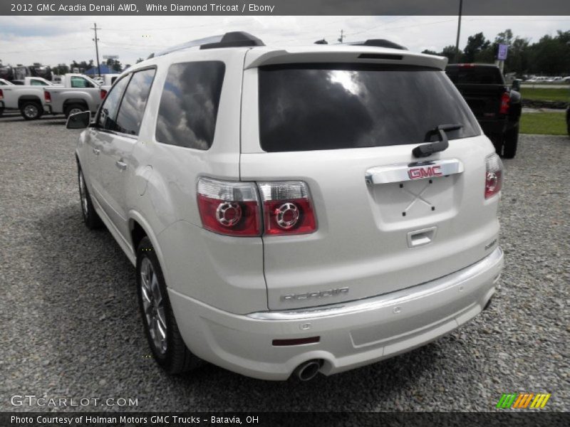 White Diamond Tricoat / Ebony 2012 GMC Acadia Denali AWD