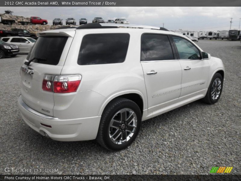 White Diamond Tricoat / Ebony 2012 GMC Acadia Denali AWD