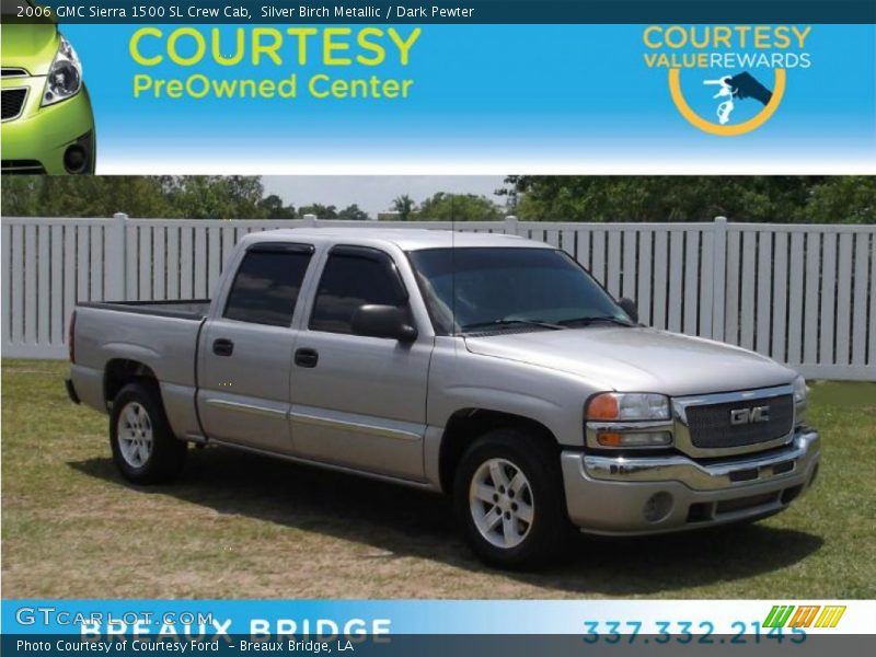 Silver Birch Metallic / Dark Pewter 2006 GMC Sierra 1500 SL Crew Cab