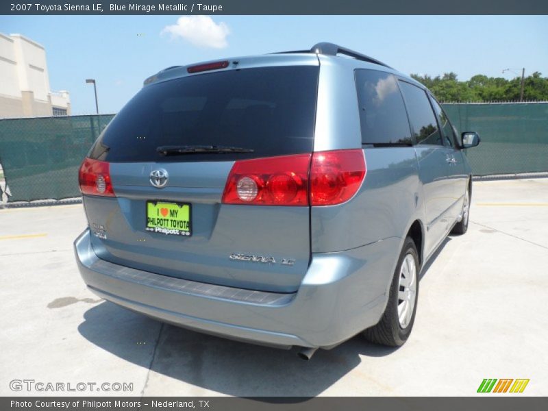 Blue Mirage Metallic / Taupe 2007 Toyota Sienna LE