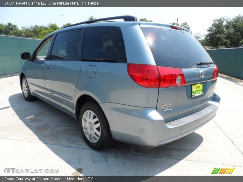 Blue Mirage Metallic / Taupe 2007 Toyota Sienna LE