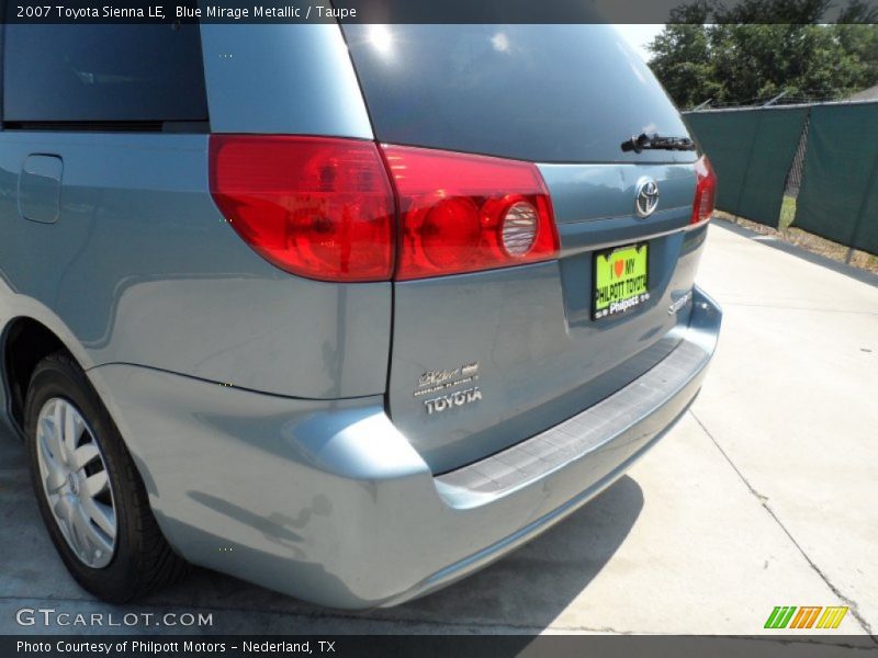 Blue Mirage Metallic / Taupe 2007 Toyota Sienna LE