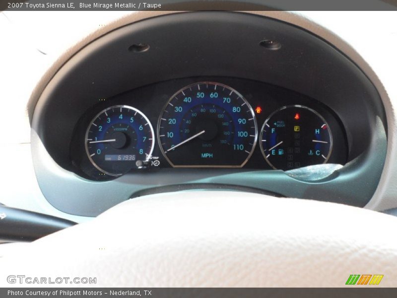 Blue Mirage Metallic / Taupe 2007 Toyota Sienna LE