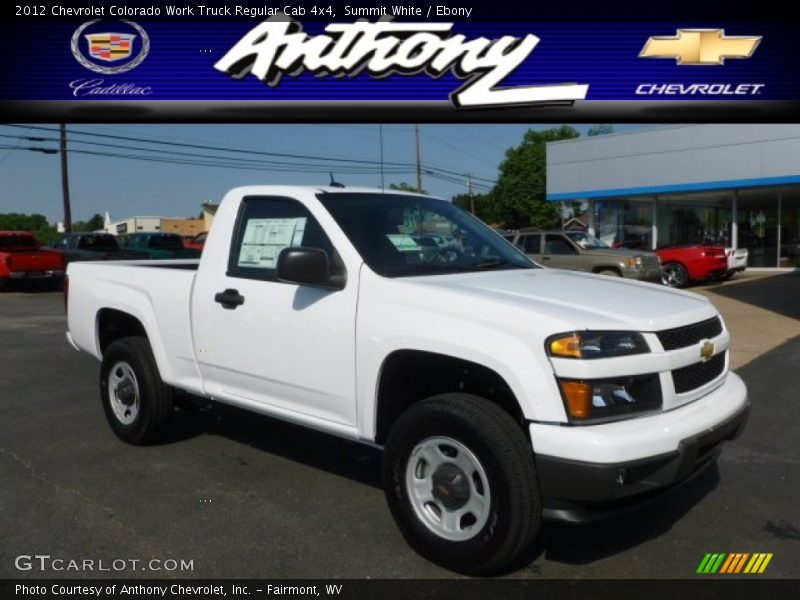 Summit White / Ebony 2012 Chevrolet Colorado Work Truck Regular Cab 4x4