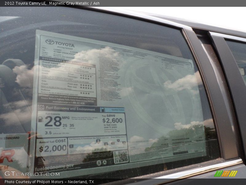 Magnetic Gray Metallic / Ash 2012 Toyota Camry LE