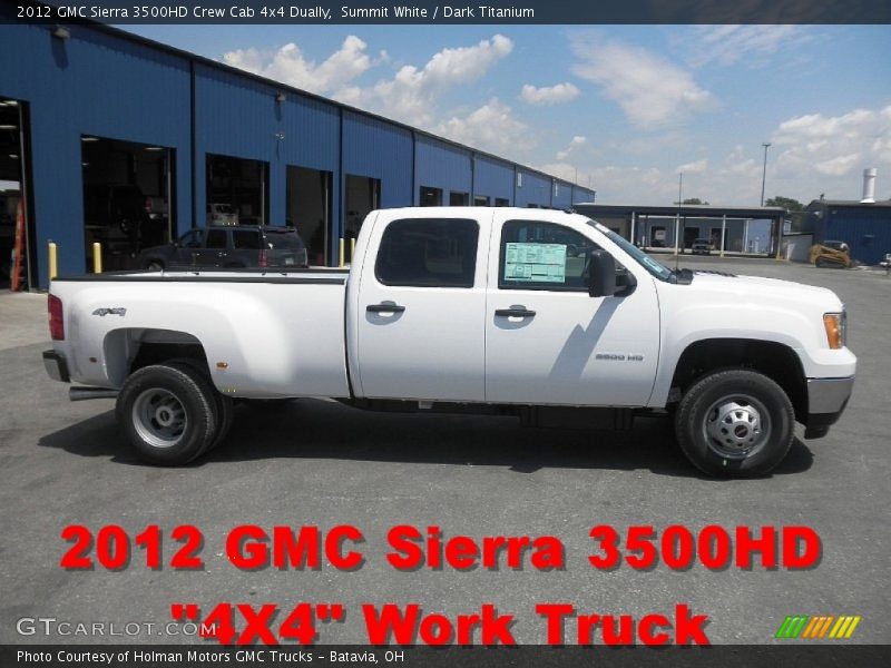 Summit White / Dark Titanium 2012 GMC Sierra 3500HD Crew Cab 4x4 Dually