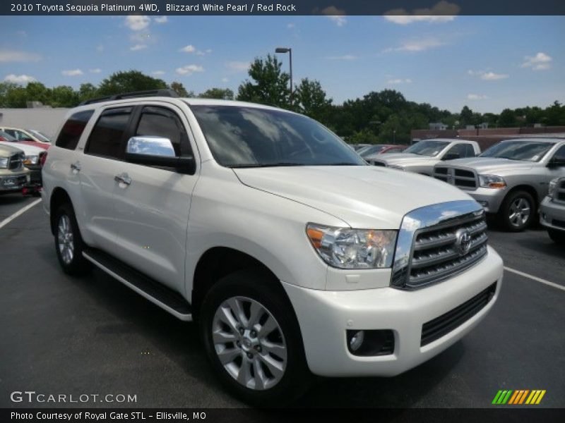 Blizzard White Pearl / Red Rock 2010 Toyota Sequoia Platinum 4WD