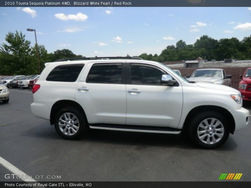 Blizzard White Pearl / Red Rock 2010 Toyota Sequoia Platinum 4WD