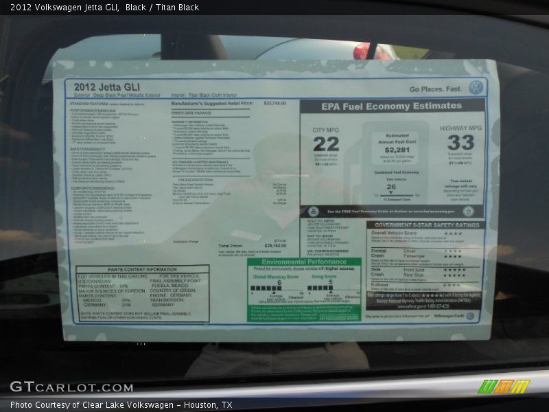 Black / Titan Black 2012 Volkswagen Jetta GLI