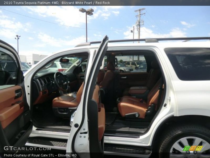 Blizzard White Pearl / Red Rock 2010 Toyota Sequoia Platinum 4WD