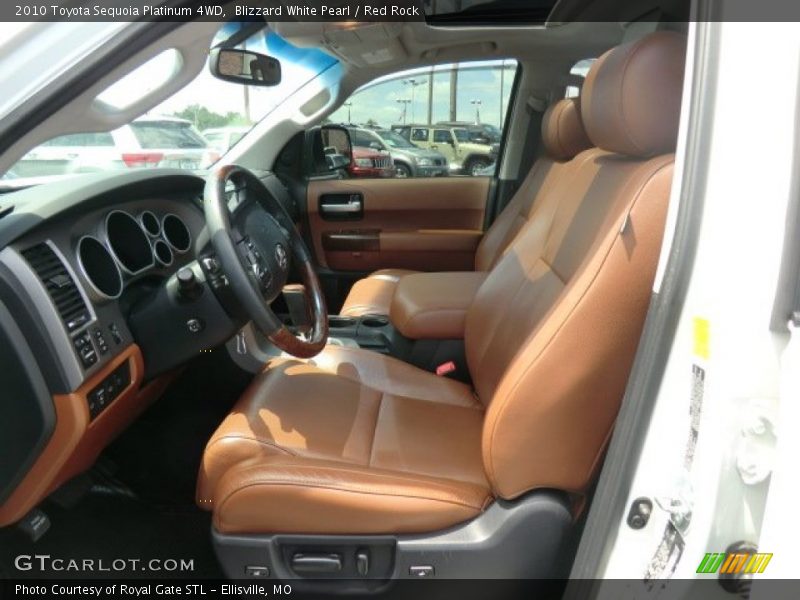 Blizzard White Pearl / Red Rock 2010 Toyota Sequoia Platinum 4WD